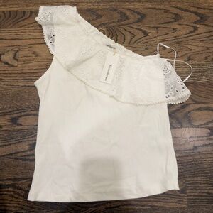 Heartloom Ivory Lace One-Shoulder Top